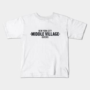 Middle Village Queens Logo - A Minimalist Tribute to Suburban Serenity Kids T-Shirt